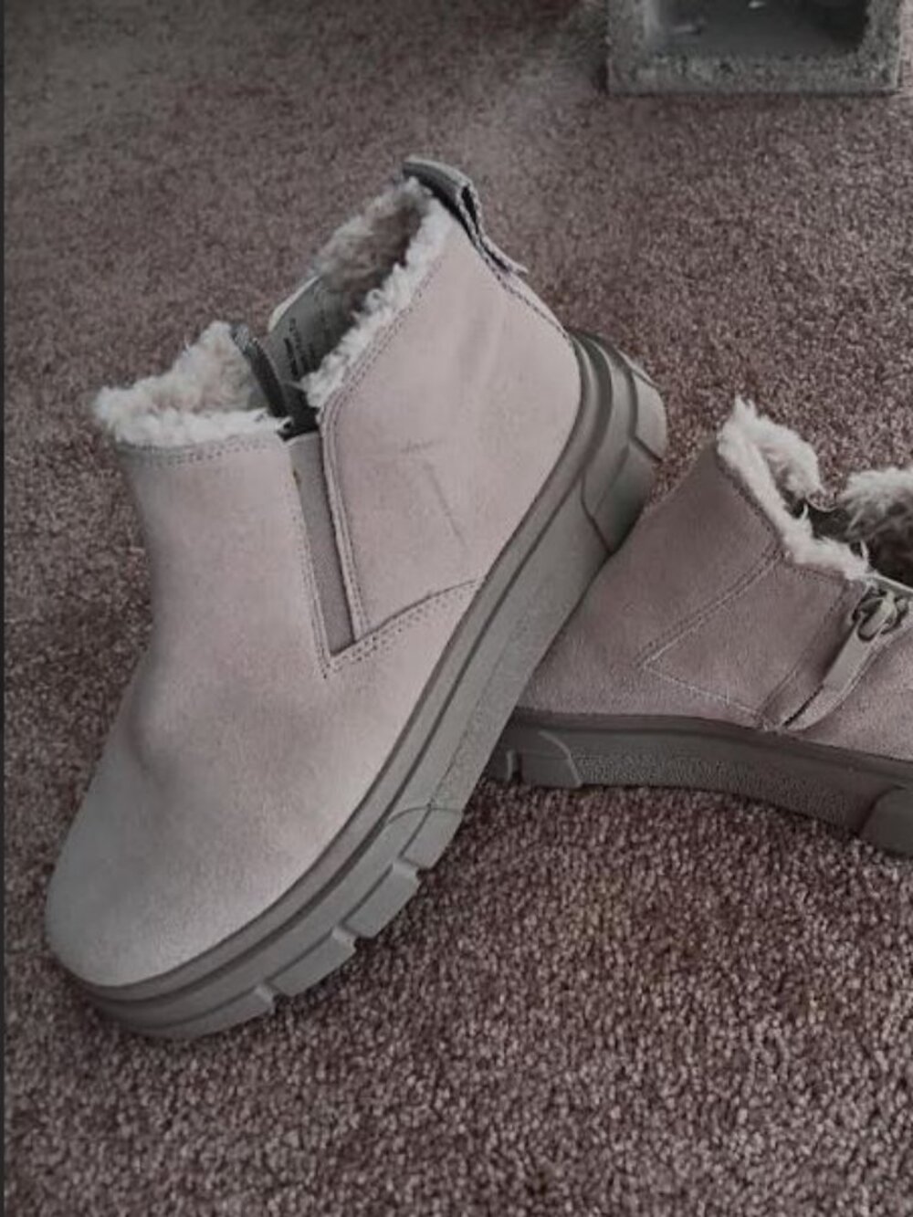 New Franco Sarto Women's Tan and Cream Suede Boots Size 5.5